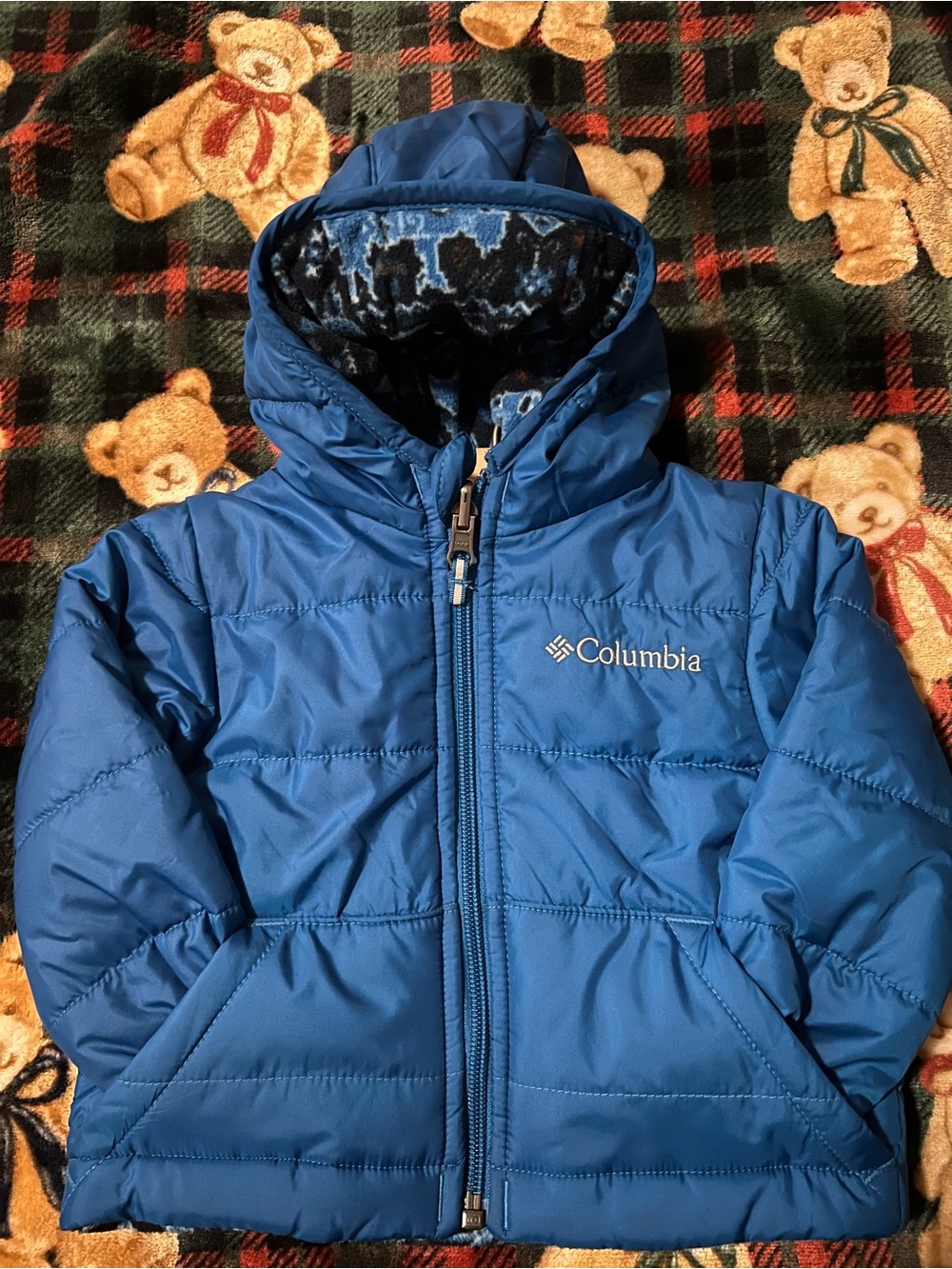 Columbia Royal Blue Puffer Jacket with Hood